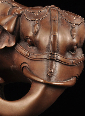 紫铜 大象摆饰一对象尊中式家居客厅玄关电视柜装饰品乔迁礼品