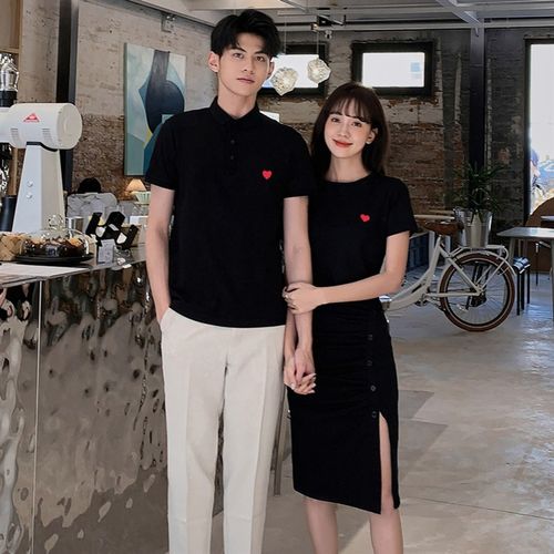 roora不一样的情侣装夏装男衣女裙夏季短袖t恤显瘦裙子网红连衣裙