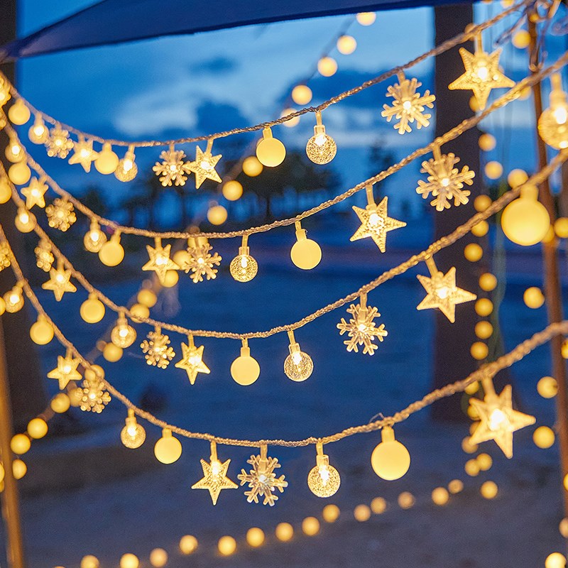 生日快乐led星星灯彩灯闪灯满天星儿童房间帐篷装饰露营氛围灯串