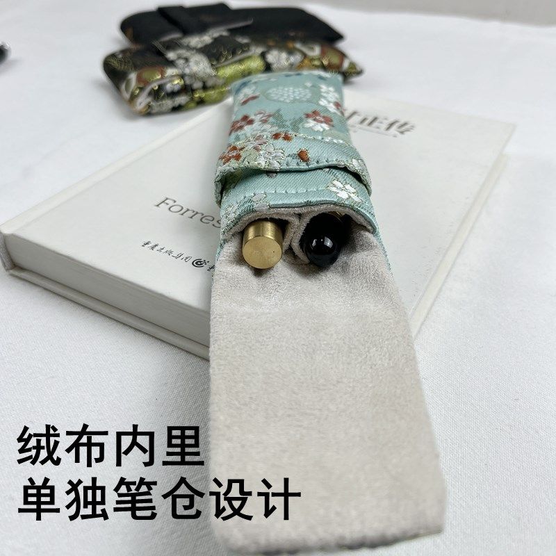布邑国风锦缎笔套双支装钢笔袋手工笔包便携防划防尘钢笔保护套,文具电教/文化用品/商务用品,笔袋,淘宝优惠券,粉丝福利购,淘宝优惠卷
