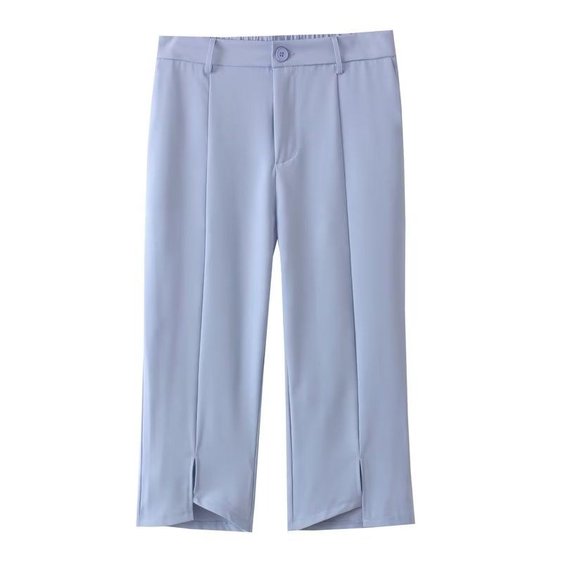 加大码薄款开叉八分休闲裤女夏季新款胖mm高腰直筒七分休闲裤子,女装/女士精品,大码裤装,淘宝优惠券,粉丝福利购,淘宝优惠卷