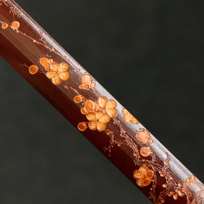 精品纯手工雕刻天然老煤竹书签竹雕梅兰竹菊复古竹制书签送礼