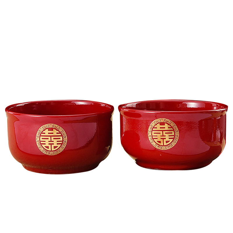 结婚5英寸陶瓷大碗喜碗一对婚礼酒红碗筷勺套装女方陪嫁用品大全,节庆用品/礼品,喜碗/敬茶杯,淘宝优惠券,粉丝福利购,淘宝优惠卷