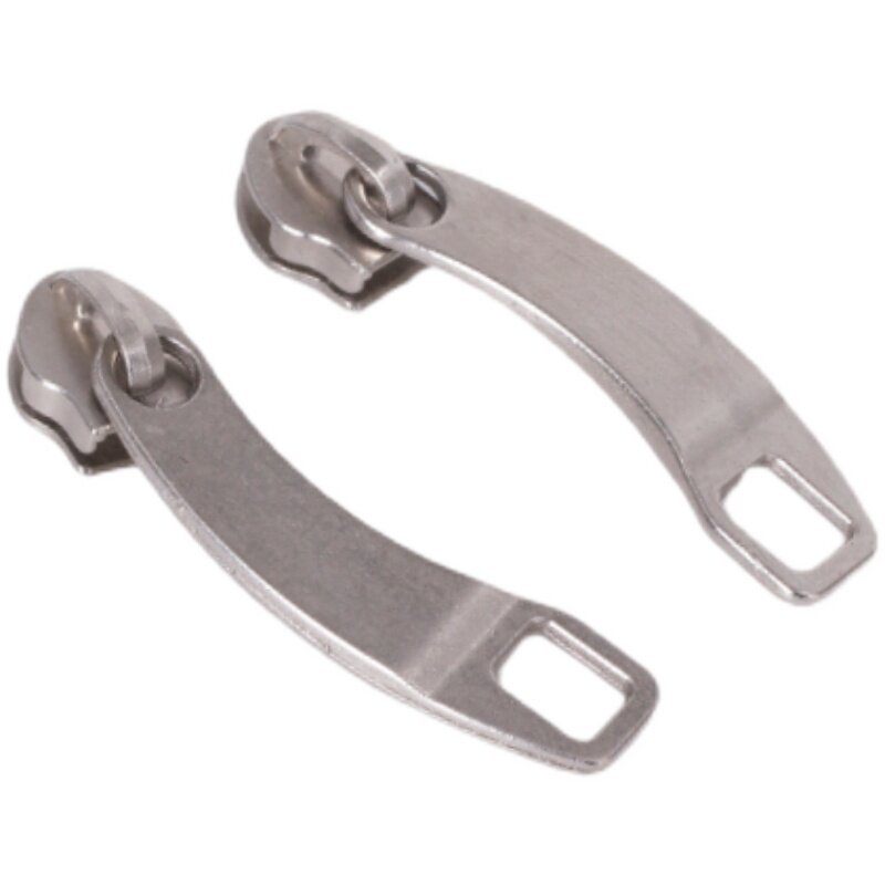 5号8号10号行李箱密码锁孔尼龙拉链头防盗无锁加厚拉片银色配件子