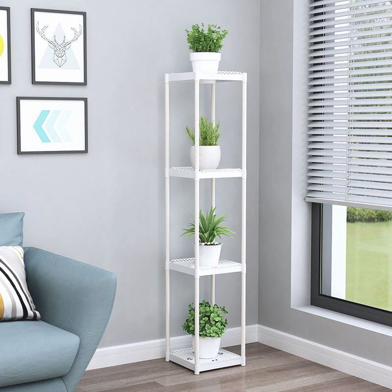 塑料花架落地式飘窗花架子白色加厚家用装饰植物北欧花架绿萝吊兰