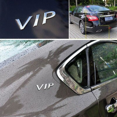 通用新款VIP车标汽车VIP字标侧标装饰贴改装金属尾标徽标划痕车贴