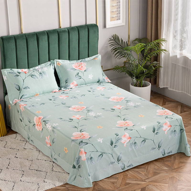 加厚磨毛全棉床单单件双人1.5m米纯棉单子被单枕套2三件套1.2单人