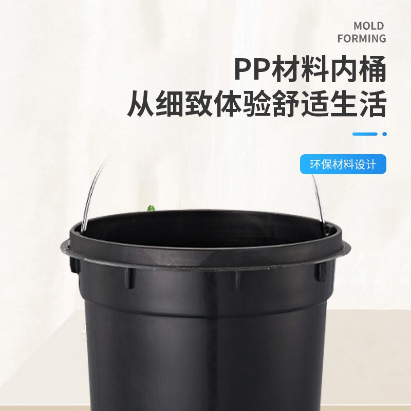 速发静音所 客厅厨房不锈钢垃圾桶带盖降20L脚踏踩厕缓垃圾桶家用