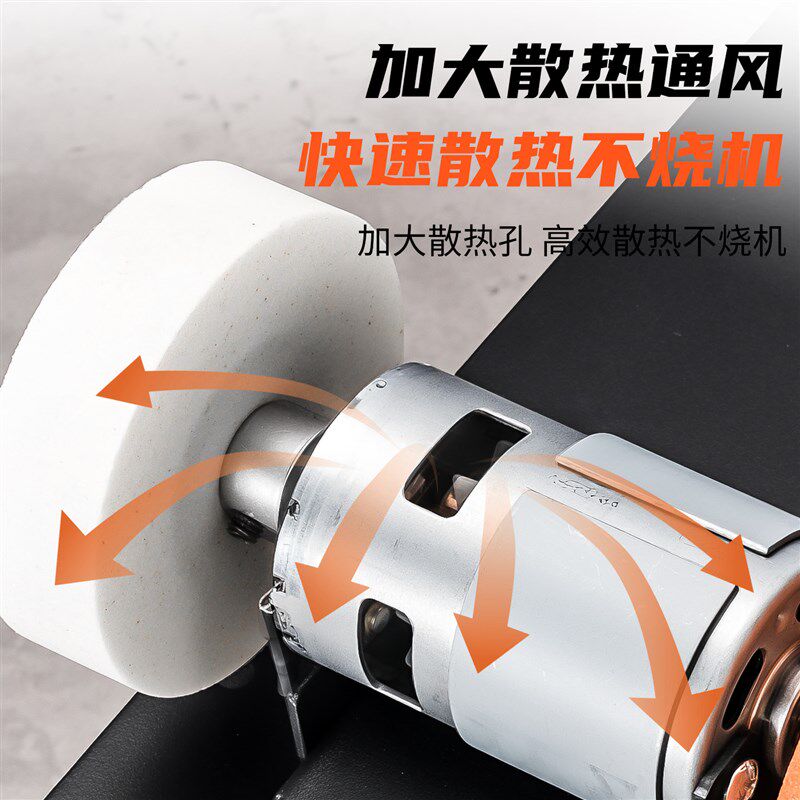 速发小型砂轮砂轮机台式家用电动打磨抛光钻孔机无极磨刀机家庭除