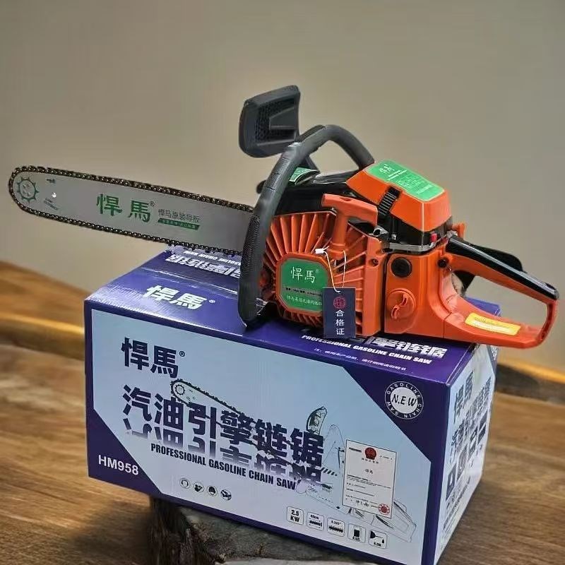 速发油锯家用手持率功锯伐木锯汽油锯链条大木工链锯58双缸锯木机