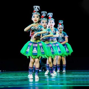 速发踩茶服声舞蹈服道具踩茶姑娘演出服踏呦乐少儿铃踏灵苗族表演