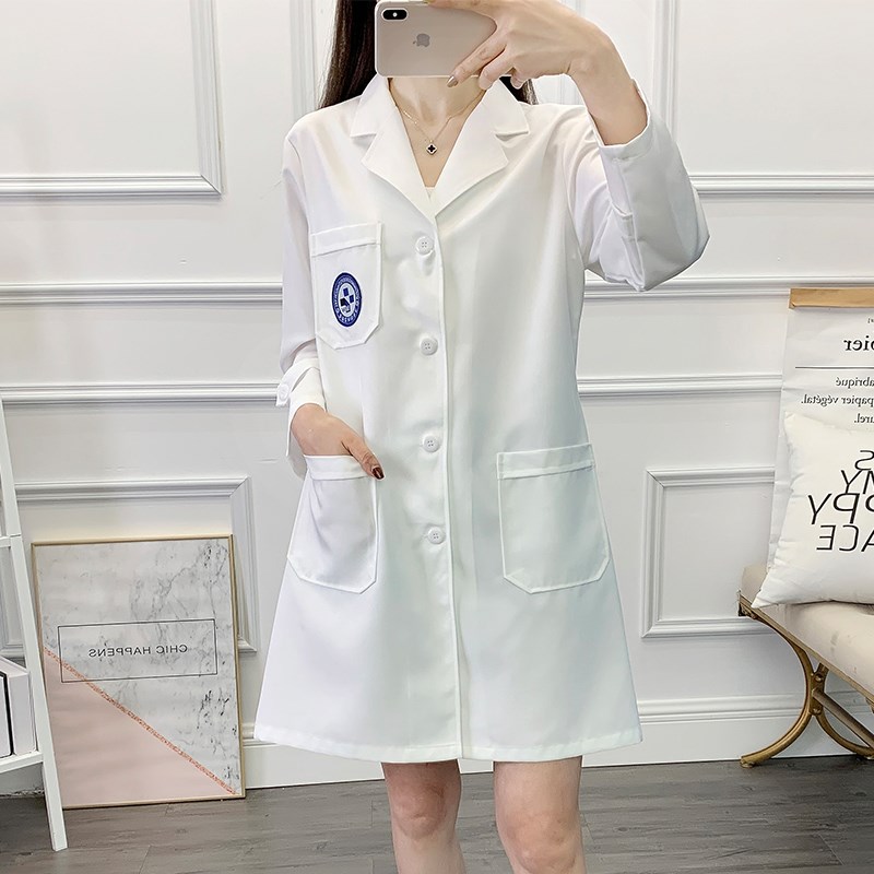 速发作版院大褂长袖白工韩服师夏季薄款皮肤管理男药店