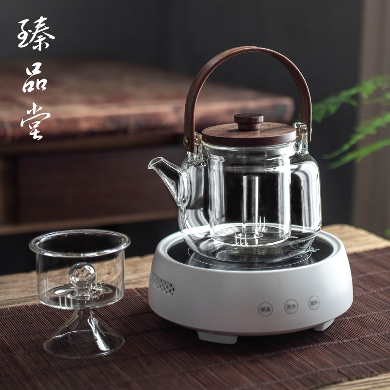 速发堂电陶炉煮玻器璃茶煮茶壶烧水壶泡茶自动蒸汽煮茶炉