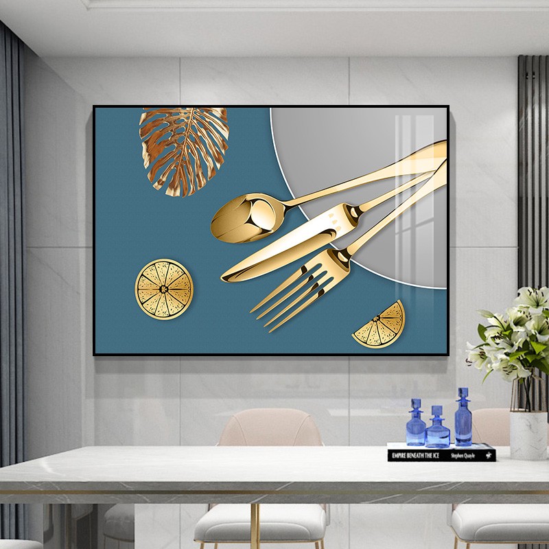 速发餐厅装饰画简约单饭轻奢风格幅厅歺厅景背墙面挂画创意酒杯画