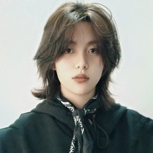 速发狼尾假发男生短发自鱼头拓哉男士武士鲻头然全头套式