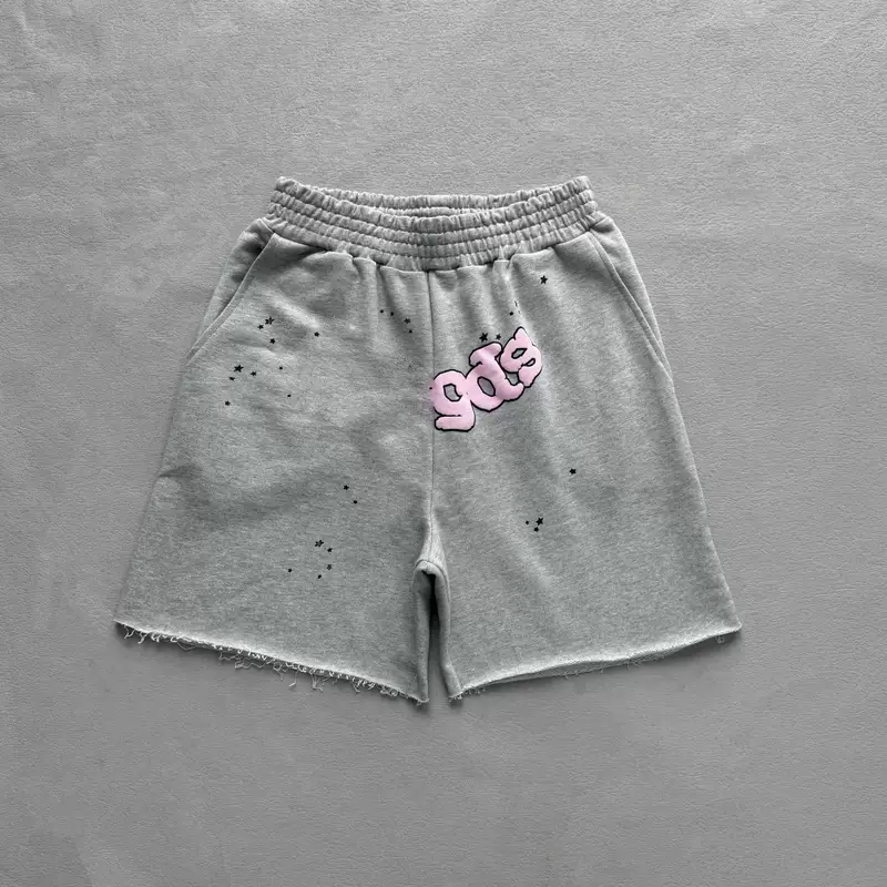 Sp5der OG Web Logo Sweat Short Heather Grey