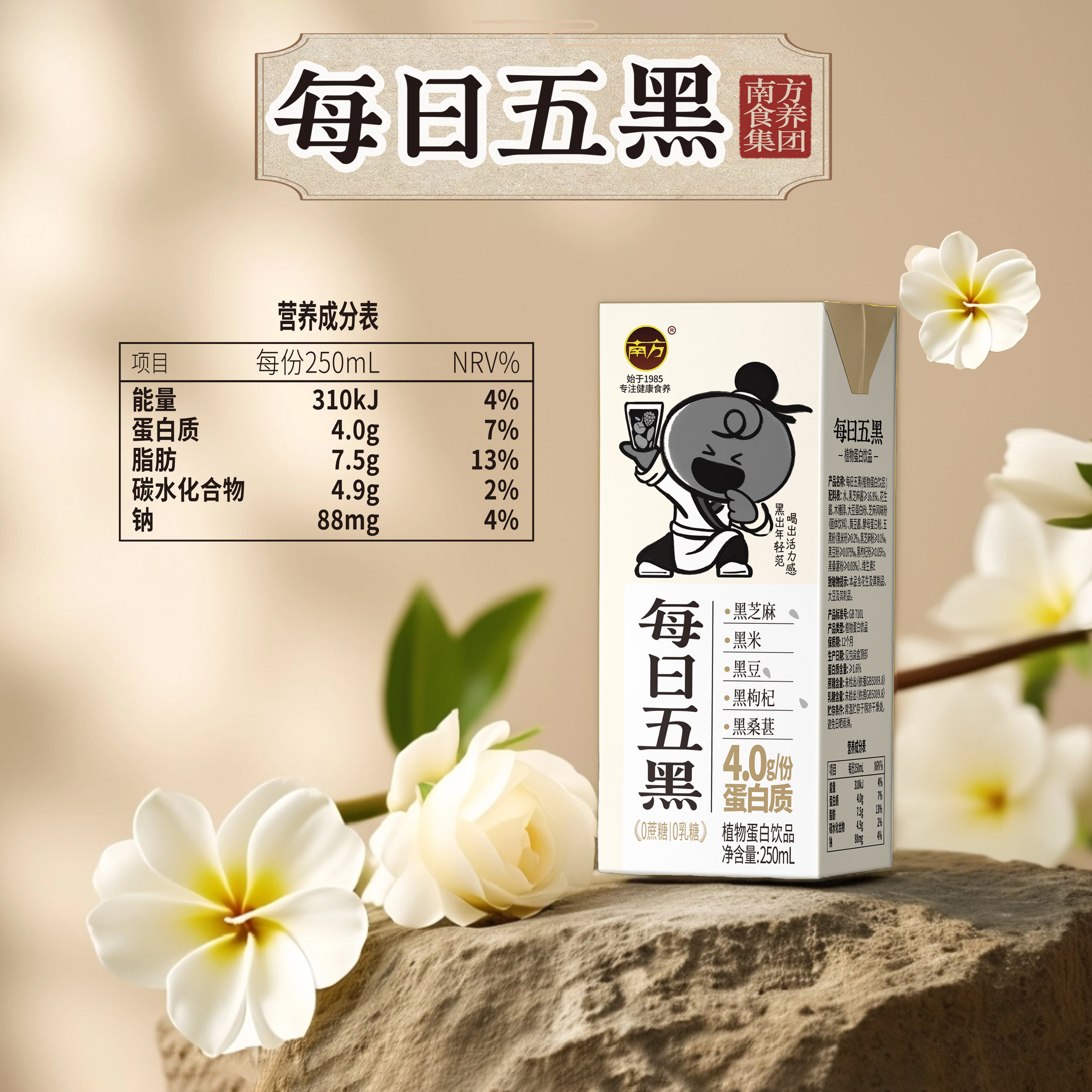南方五黑植物高钙奶复合蛋白饮品图片
