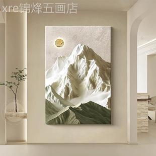 饰画黑挂白景艺术关肌理感画大气客厅高背墙 网红背级感有靠玄山装