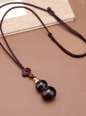 彷小叶紫檀老山檀香木葫芦吊坠车