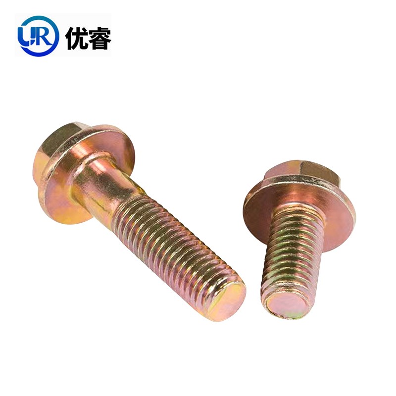 速发镀锌8.8级高强度细牙法兰外六角螺丝10.级法兰螺栓M10M12*1.2