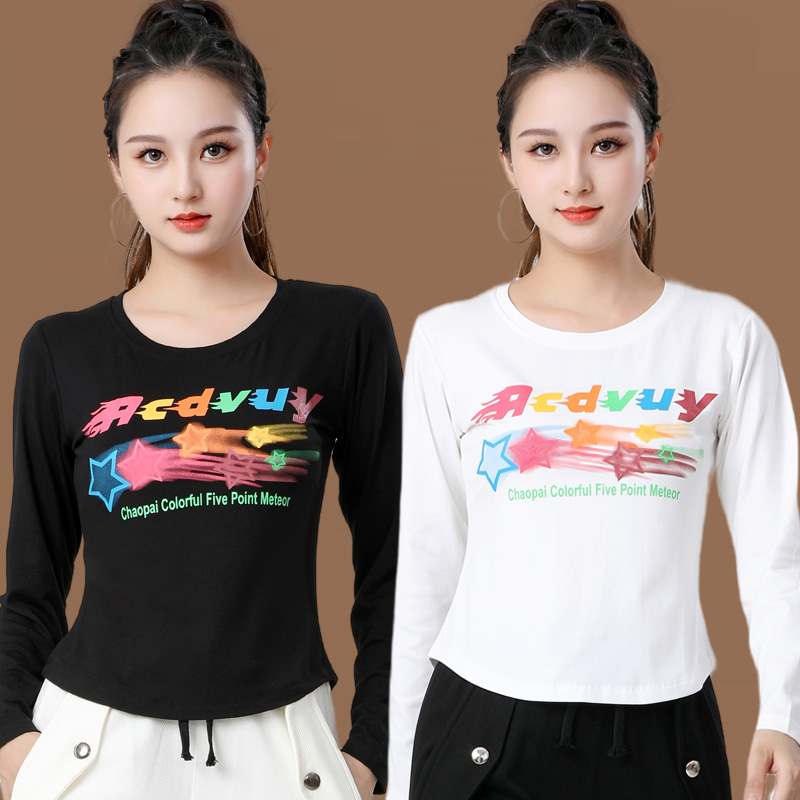 速发码场舞服装时尚上动健身操长袖T恤运衣春秋大广鬼步舞团体跳