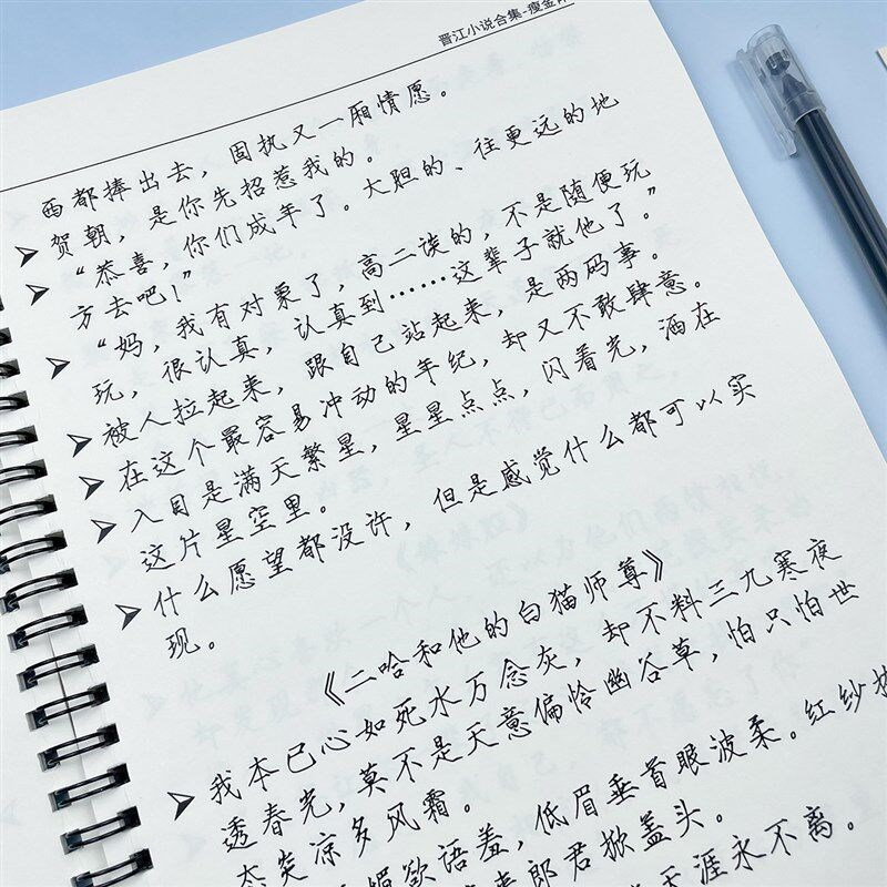 速发晋江精选练玫瑰体行楷书鲸落体生中学生手写体