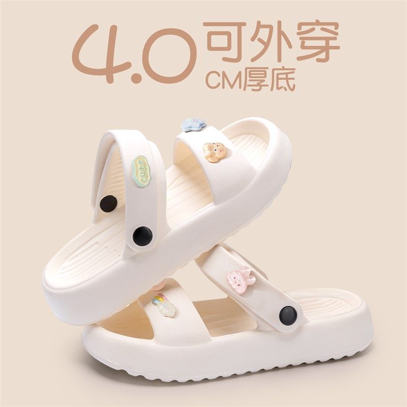 速发厚底凉鞋款2夏24新拖外穿学生沙滩海边软底两穿凉款鞋士0季天