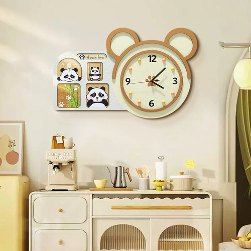 速发钟画餐厅装饰表创意立体墙厅时钟画家用客厅饭上挂表静音挂钟