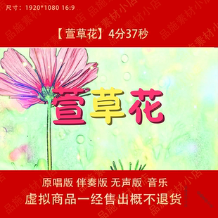 萱草花 歌曲原唱伴奏配乐感恩母爱温暖LED大屏幕高清背景视频