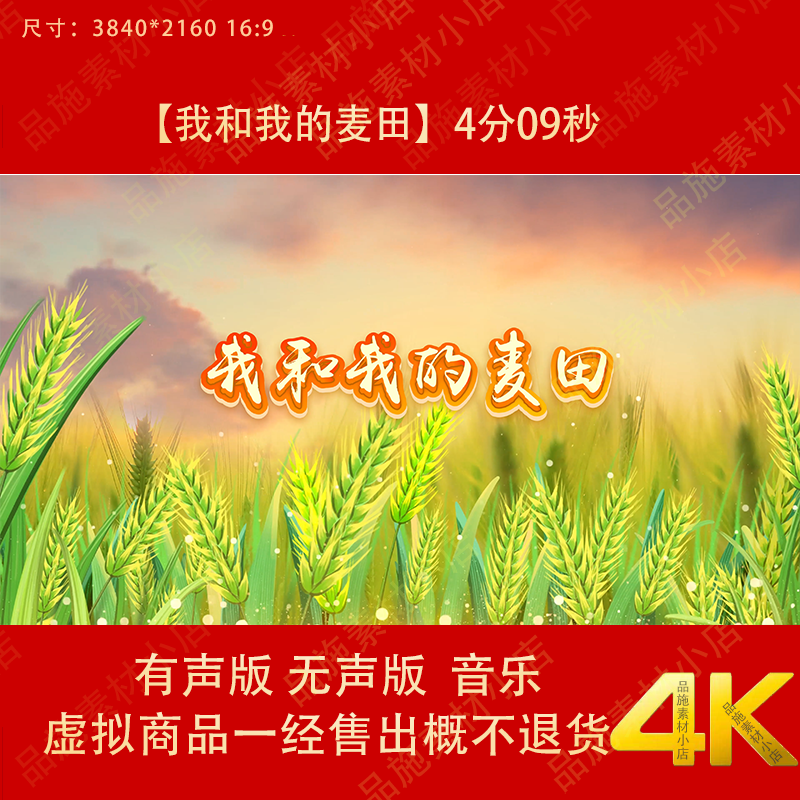 我和我的麦田 少儿童舞蹈表演出舞台LED大屏幕背景视频素材