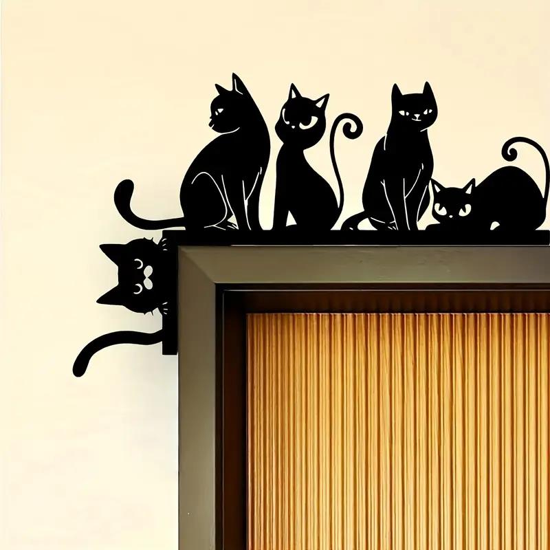 创意组合猫剪影用于门头装饰标志金属门顶家居点缀墙面开关面板