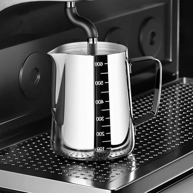 尖嘴拉花缸加厚304不锈钢咖啡刻度拉花杯量杯咖啡机奶泡器具600ml