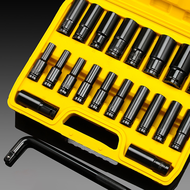 加长电动扳手套筒套装组合全套22大中小飞7内六角风炮套筒头8mm