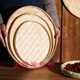 手工竹簸箕竹编制品篮筐农家托盘竹筛子圆竹匾家用装 饰绘画竹编盘