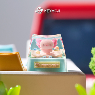 KEYMOJI魔法书召唤物主题个性键帽透光3D打印树脂单个ESC机械键盘