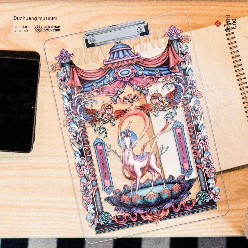 敦煌博物馆九色鹿文件夹A4信息板测试回形针学生办公用品Pad书写,节庆用品/礼品,文化创意文具,淘宝优惠券,粉丝福利购,淘宝优惠卷