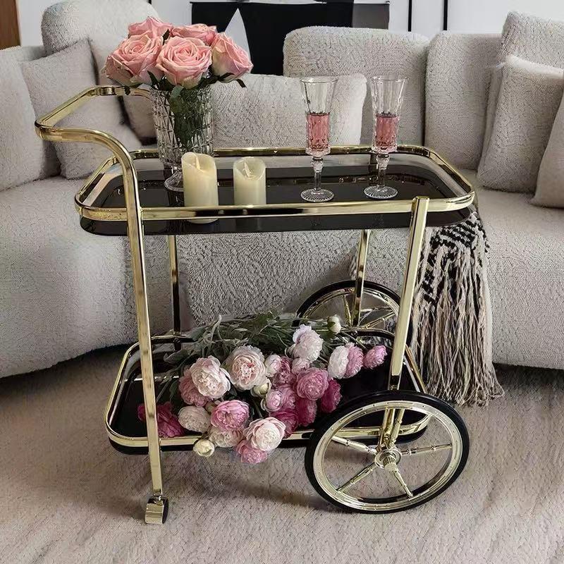 轻奢餐车收纳置物架客厅卧室卫生间移动小推车沙发边几酒吧茶水车