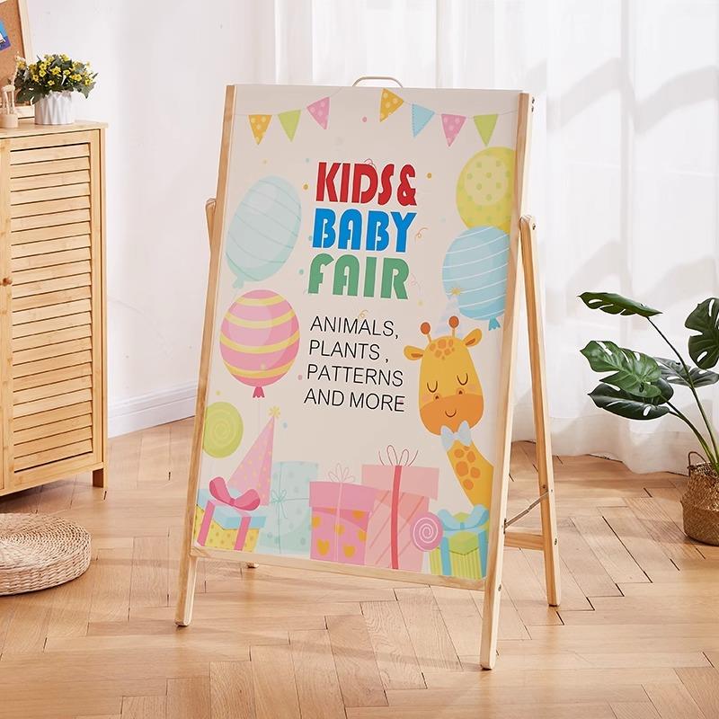 折叠广告牌海报展示架60x90木质立式落地式门口户外宣传制作展板