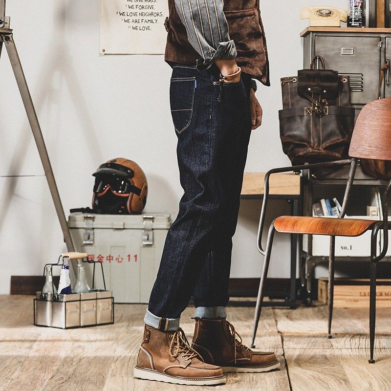 仓石一树美式重磅黑色牛仔裤男款2025春秋新款阿美咔叽宽松直筒裤
