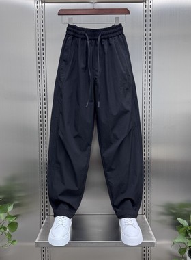 仓石一树休闲裤男士秋季薄款户外速干弯刀长裤青年宽松百搭运动裤