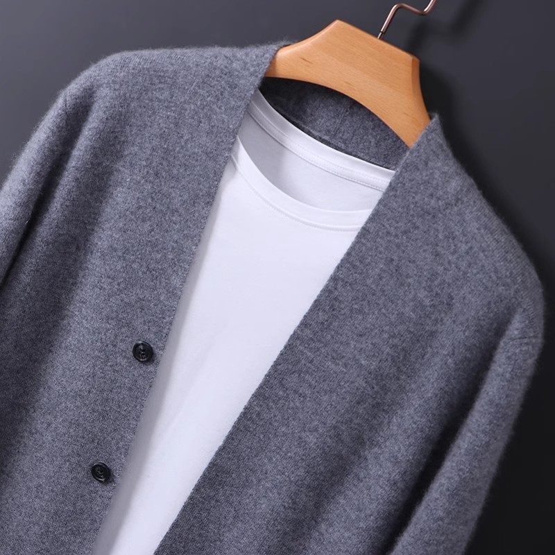 秋冬新款山羊绒衫男士V领开衫纯色针织衫打底羊毛衫大码毛衣外套,男装,针织衫/毛衣,淘宝优惠券,粉丝福利购,淘宝优惠卷