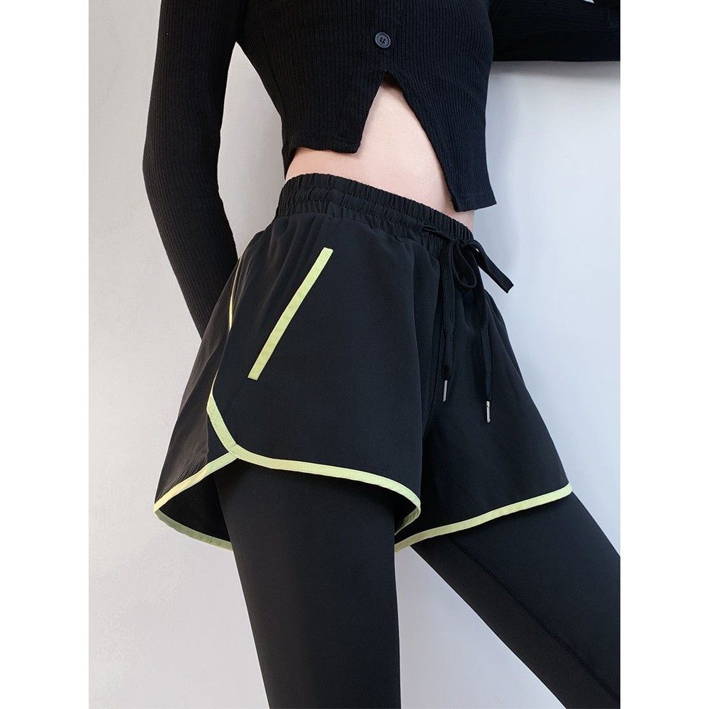 英国下一个吻假两件套健身裤女士大尺寸运动裙裤排球羽毛球跑步瑜