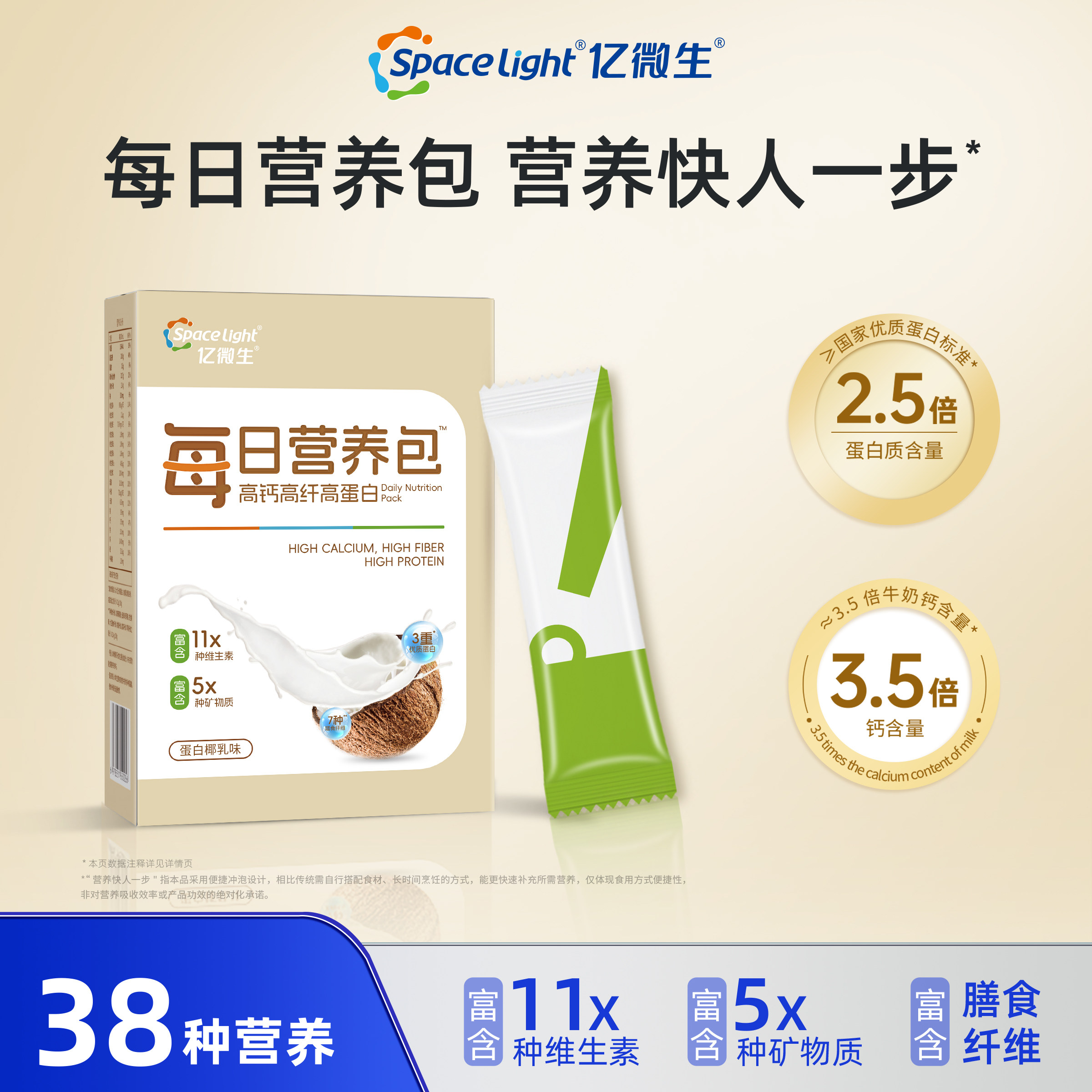 【每日营养包】亿微生高钙高蛋白高膳食纤维营养奶昔代餐奶昔冲调