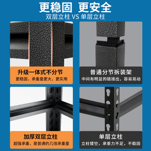 家用货架置物架多层落地仓库阳台储藏室杂物间商用超市钢制收纳架