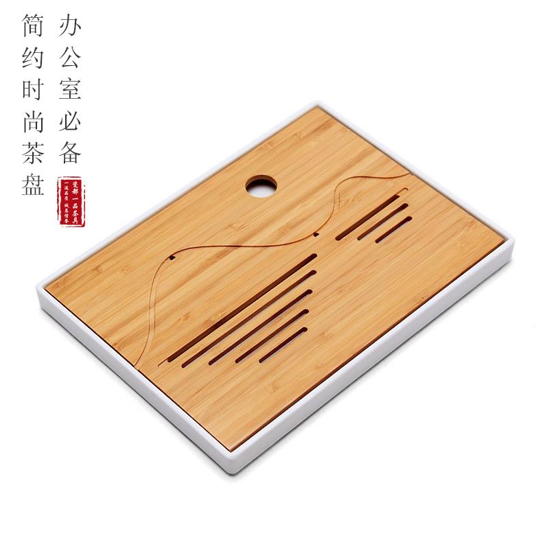 竹制茶盘储水式茶海干泡台密胺托盘长方形功夫茶具简约现代小茶台