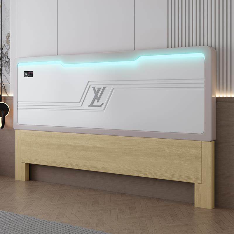 床箱实木床头板简约现代靠背板1.5米单买经济型L烤漆床头一体落地