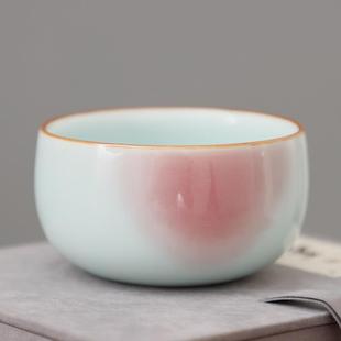 宝石釉茶道茶具钧瓷功夫茶杯月白粉青炉式 钧窑王彪手作中式 主人杯