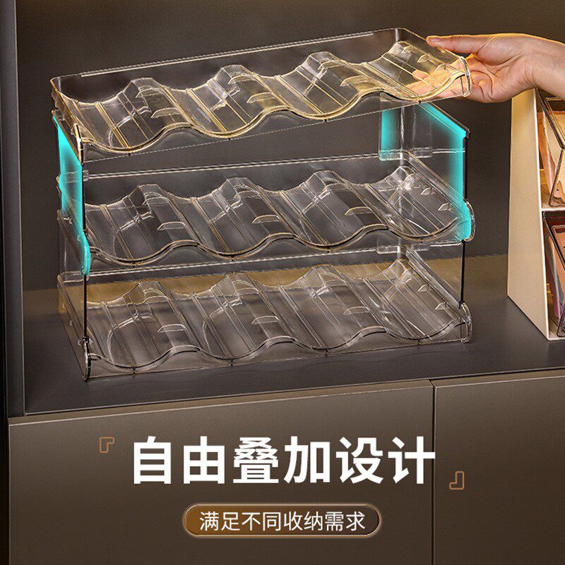 水杯收纳架家用客厅柜内亚克力保温杯子杯架桌面防尘大容量置物架