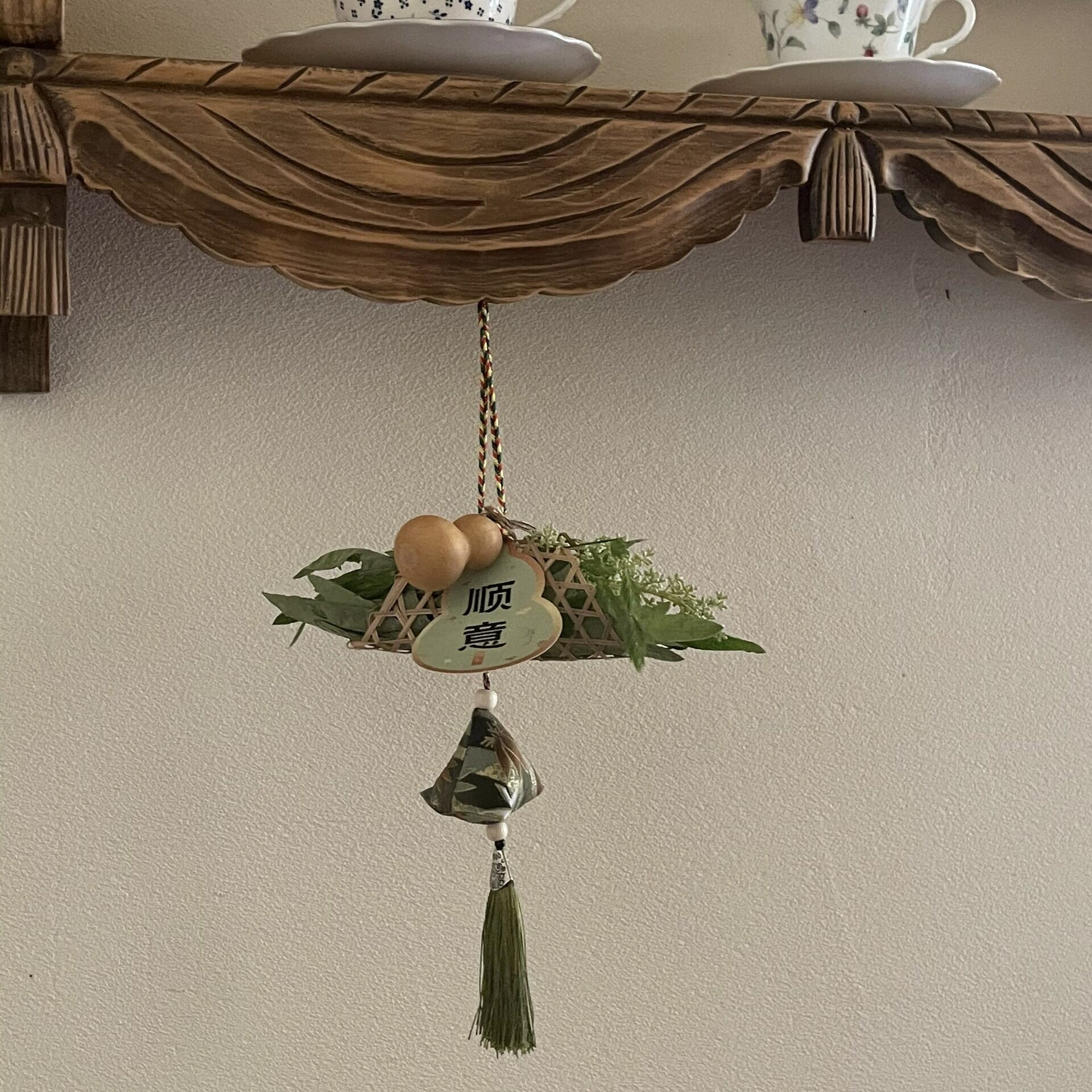 DRAGON BOAT FESTIVAL PENDANT WORMWOOD DOOR HANGING BELL HANDMADE DIY MATERIAL BAG GARLAND SACHET ZONGZI SACHET CAR ORNAMENT