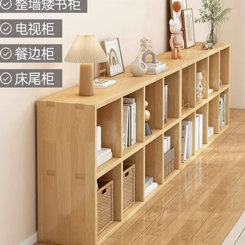 实木书架靠墙落地客厅儿童收纳格子书柜幼儿园家用置物架储物柜子
